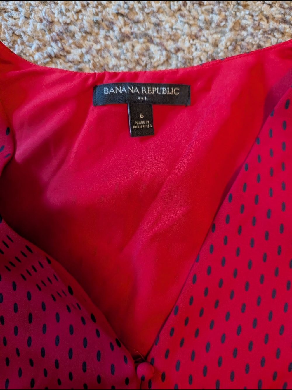 Banana Republic Red Polka Dot Flutter Sleeve Midi Dress - Picture 2 of 6